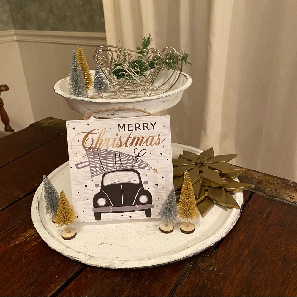 Gold and Silver Christmas Decor and Star Coaster